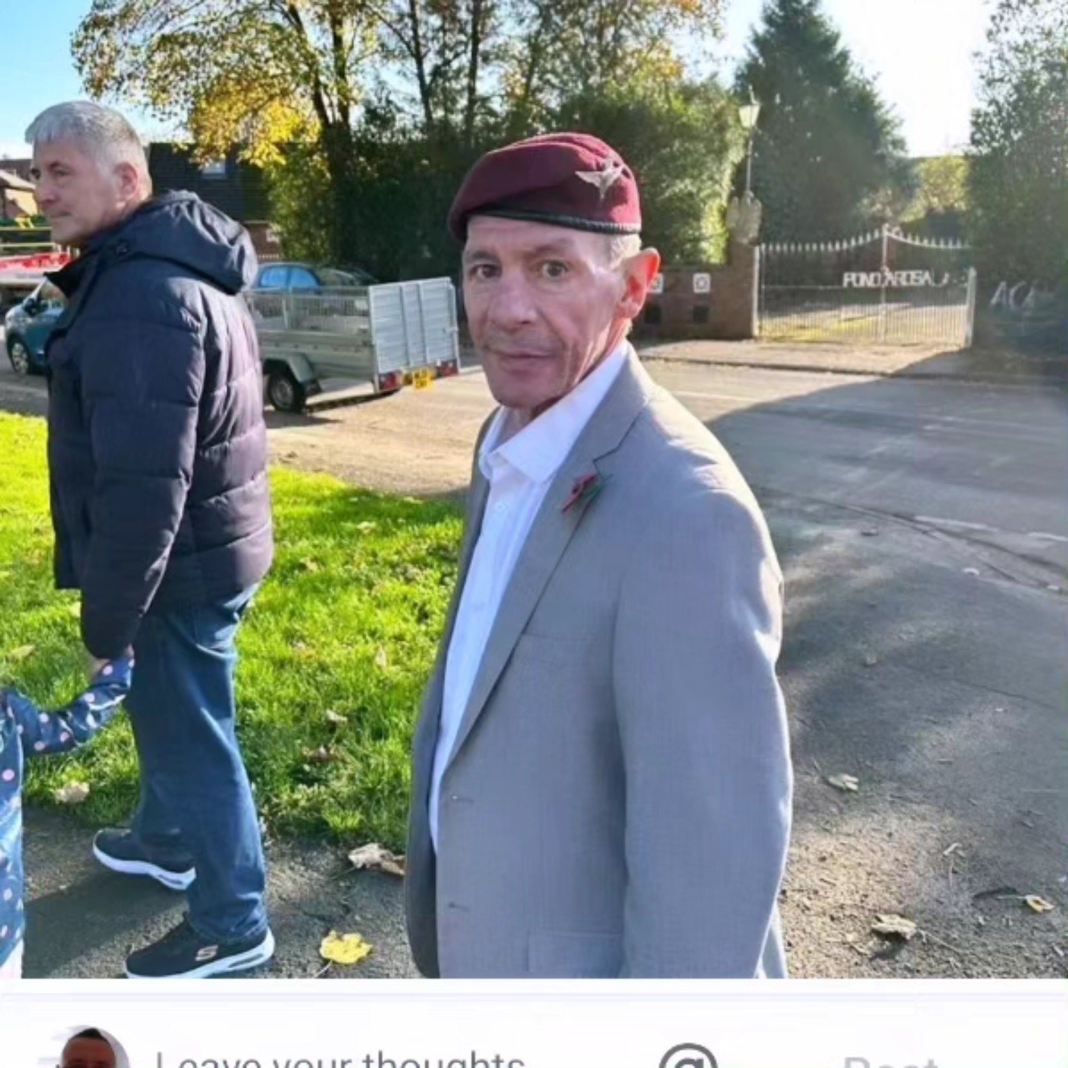 Rob wearing his military beret outdoors